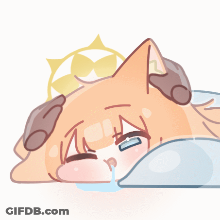 A Cartoon Drawing Of A Dog Laying Down With A Pillow GIF