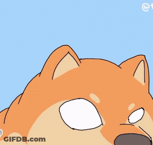A Cartoon Drawing Of A Dog Sitting Next To A Pile Of Hay On A Pink Surface GIF
