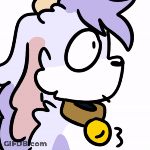 A Cartoon Drawing Of A Dog Wearing A Collar With The Number 03 GIF