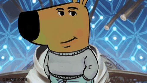 A Cartoon Drawing Of A Dog Wearing A Sweater GIF
