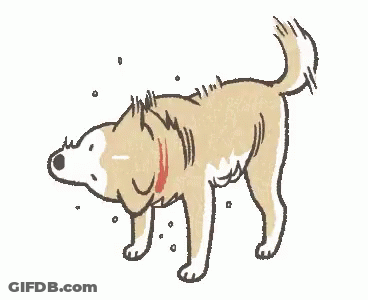 A Cartoon Drawing Of A Dog With A Red Collar Standing On Its Hind Legs . GIF