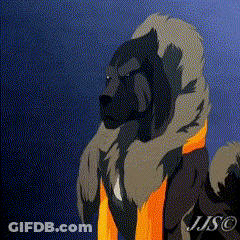 A Cartoon Drawing Of A Dog With A Scarf Around Its Neck And The Name Jjso On The Bottom GIF