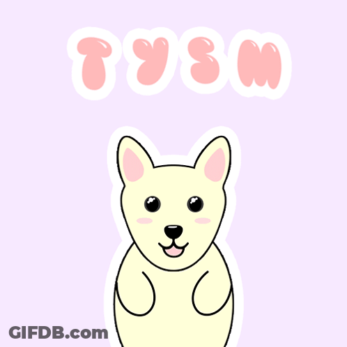 A Cartoon Drawing Of A Dog With The Name Tyson On The Bottom GIF