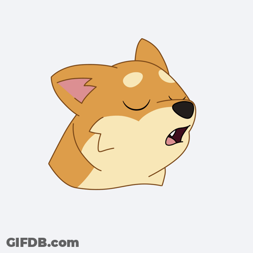 A Cartoon Drawing Of A Dog With The Words Awoooo Written Below It GIF