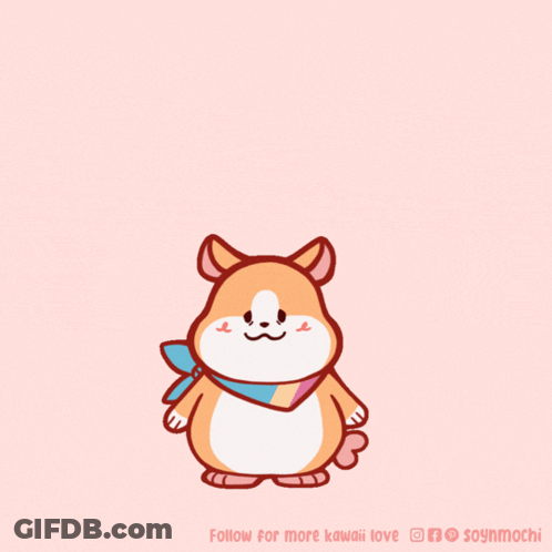 A Cartoon Drawing Of A Dog With The Words Follow For More Kawaii Love On The Bottom GIF
