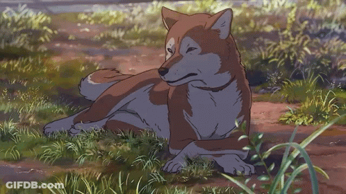 A Cartoon Drawing Of A Dog Yawning With Its Mouth Open GIF