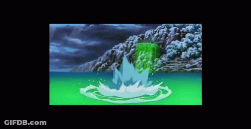 A Cartoon Drawing Of A Dolphin Splashing Water GIF