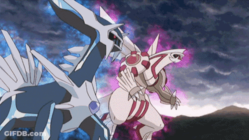 A Cartoon Drawing Of A Dragon And A Pokemon GIF