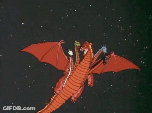 A Cartoon Drawing Of A Dragon Flying Through The Air GIF