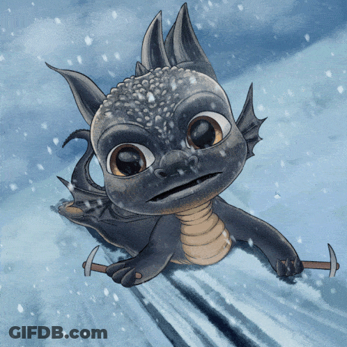 A Cartoon Drawing Of A Dragon Flying Through The Air Holding A Hammer GIF