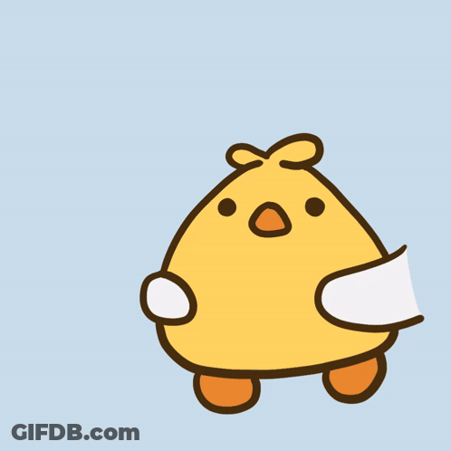 A Cartoon Drawing Of A Duck With The Word Quack Written On It GIF