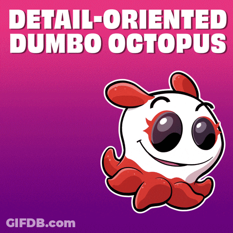 A Cartoon Drawing Of A Dumbo Octopus On A Pink And Purple Background GIF