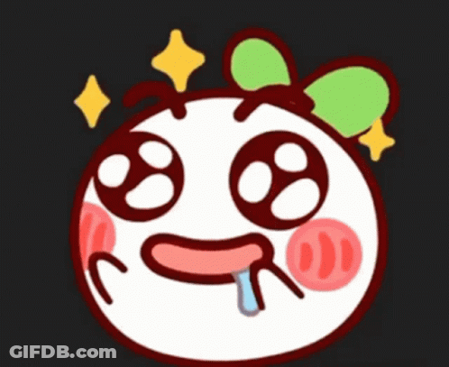 A Cartoon Drawing Of A Face With A Bow And Stars On It GIF