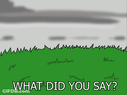 A Cartoon Drawing Of A Field With The Words What Did You Say GIF