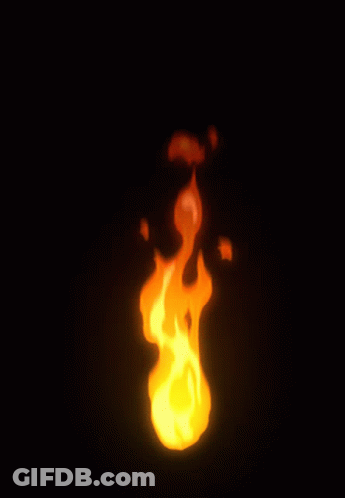 A Cartoon Drawing Of A Fire On A Dark Background GIF