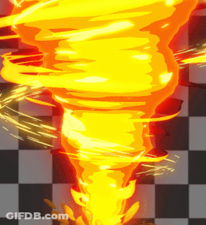 A Cartoon Drawing Of A Fire Tornado With A Checkered Background GIF