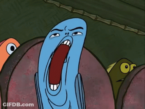 A Cartoon Drawing Of A Fish With A Very Angry Face GIF