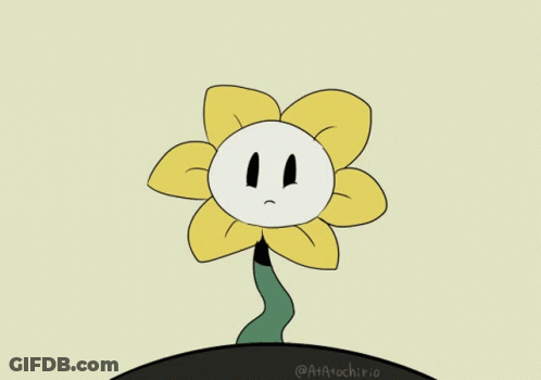 A Cartoon Drawing Of A Flower With An Angry Face By @Atarochirio GIF
