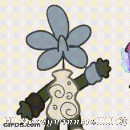 A Cartoon Drawing Of A Flower With The Words Hi Booty Winners Written Below It GIF