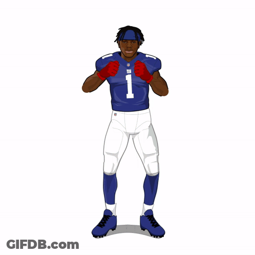 A Cartoon Drawing Of A Football Player Wearing A Number 1 Jersey GIF