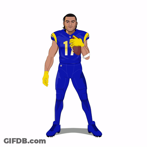 A Cartoon Drawing Of A Football Player Wearing A Number 1 Jersey GIF
