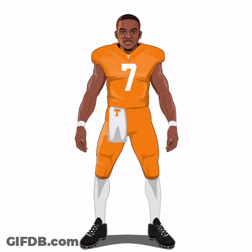 A Cartoon Drawing Of A Football Player Wearing A Number 7 Jersey GIF