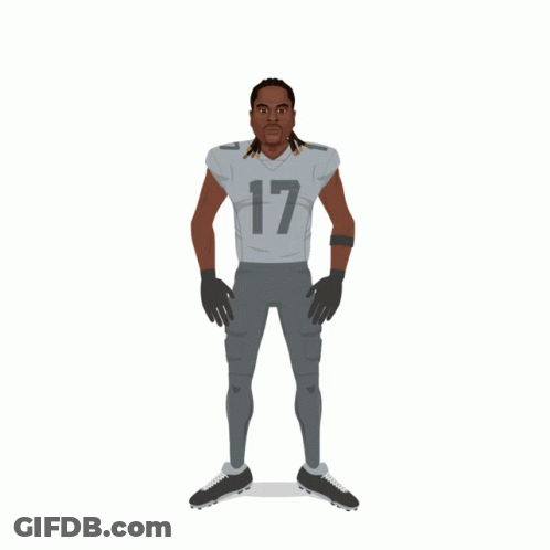 A Cartoon Drawing Of A Football Player Wearing Number 17 GIF