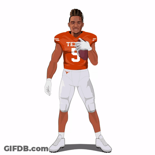 A Cartoon Drawing Of A Football Player With The Number 1 On His Jersey GIF
