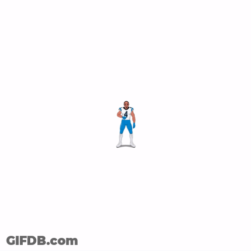 A Cartoon Drawing Of A Football Player With The Number 4 On His Jersey GIF