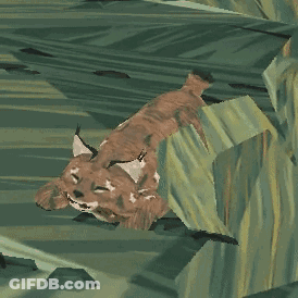 A Cartoon Drawing Of A Fox Sitting On A Branch GIF
