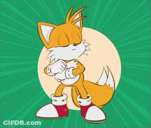 A Cartoon Drawing Of A Fox With A Green Background GIF