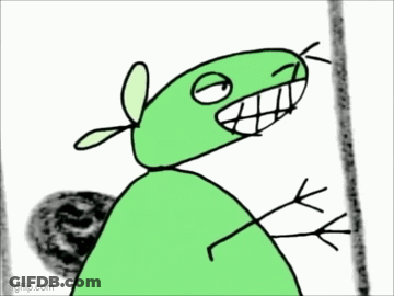 A Cartoon Drawing Of A Frog With The Words `` No , You Can 'T Do That '' Written On It . GIF