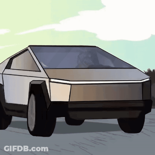 A Cartoon Drawing Of A Futuristic Car With A Man Driving It GIF