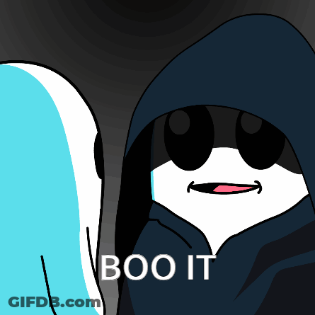 A Cartoon Drawing Of A Ghost With The Words Boo It Written Below It GIF