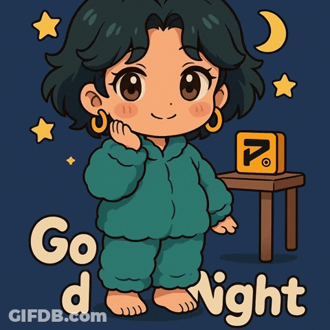 A Cartoon Drawing Of A Girl Crying With The Words Go D Night Above Her GIF