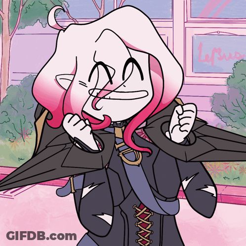 A Cartoon Drawing Of A Girl Holding An Umbrella In Front Of A Window That Says ' Lopez ' On It GIF