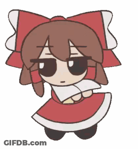 A Cartoon Drawing Of A Girl In A Red Dress With A Bow On Her Head GIF