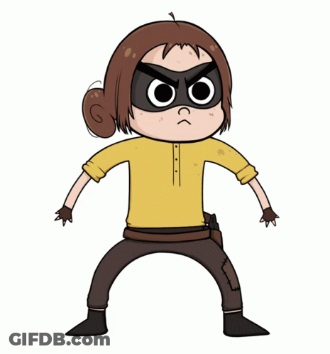 A Cartoon Drawing Of A Girl Wearing A Mask GIF