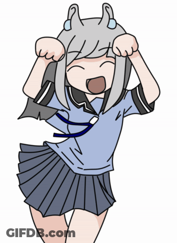 A Cartoon Drawing Of A Girl With A Cat Ear GIF