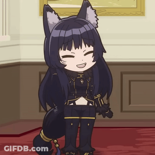 A Cartoon Drawing Of A Girl With A Cat Ear GIF