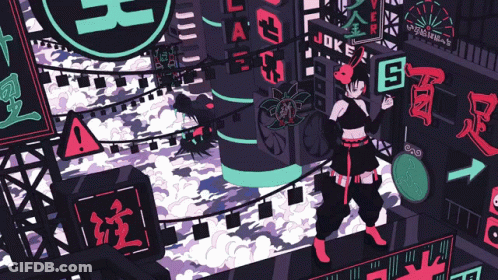 A Cartoon Drawing Of A Girl With A Mask And A Sign That Says Joker GIF
