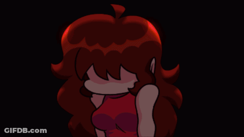 A Cartoon Drawing Of A Girl With A Red Heart GIF