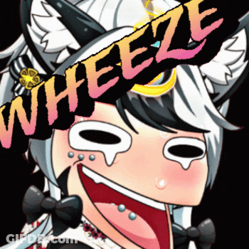 A Cartoon Drawing Of A Girl With A Sign That Says Wheeze GIF