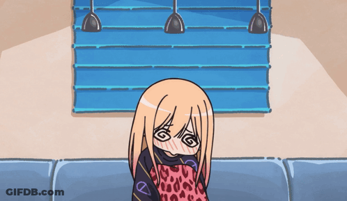 A Cartoon Drawing Of A Girl With A Swirl Around Her Eyes GIF