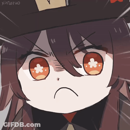 A Cartoon Drawing Of A Girl With An Angry Look On Her Face And The Word Xin On The Bottom GIF