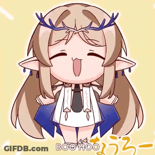 A Cartoon Drawing Of A Girl With Antlers On Her Head GIF