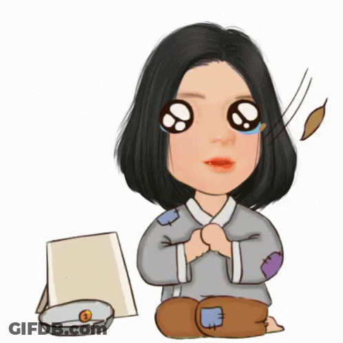 A Cartoon Drawing Of A Girl With Big Eyes GIF