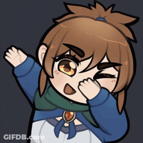 A Cartoon Drawing Of A Girl With Brown Hair GIF