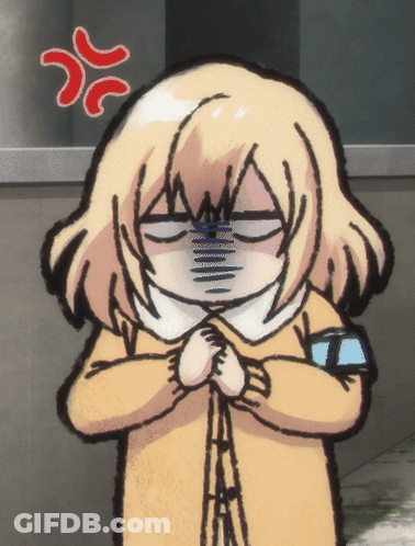 A Cartoon Drawing Of A Girl With Her Eyes Closed And An Angry Expression On Her Face GIF