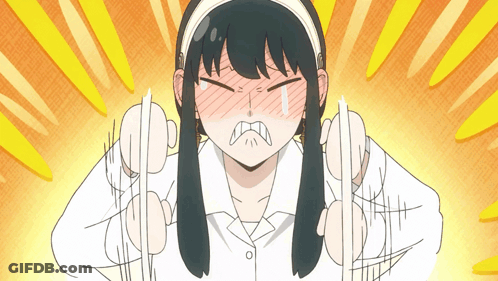 A Cartoon Drawing Of A Girl With Long Black Hair And A White Headband GIF